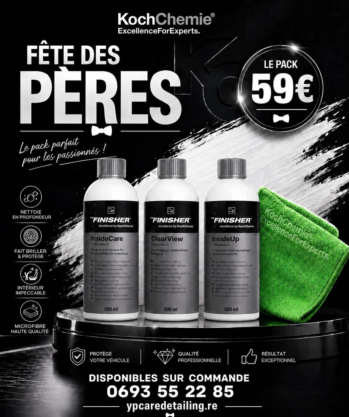 Kit Intérieur - Nettoyage Intérieur Auto - Idée cadeau Fête des Pères